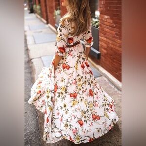 Floral White Maxi Dress